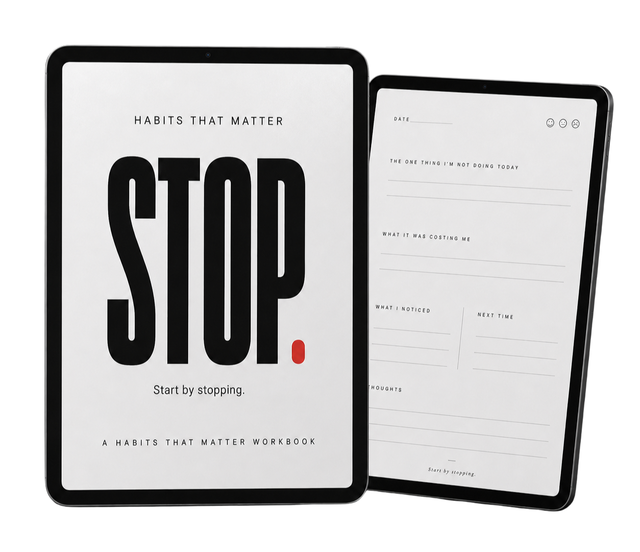 Stop Journal PDF tablet mockup